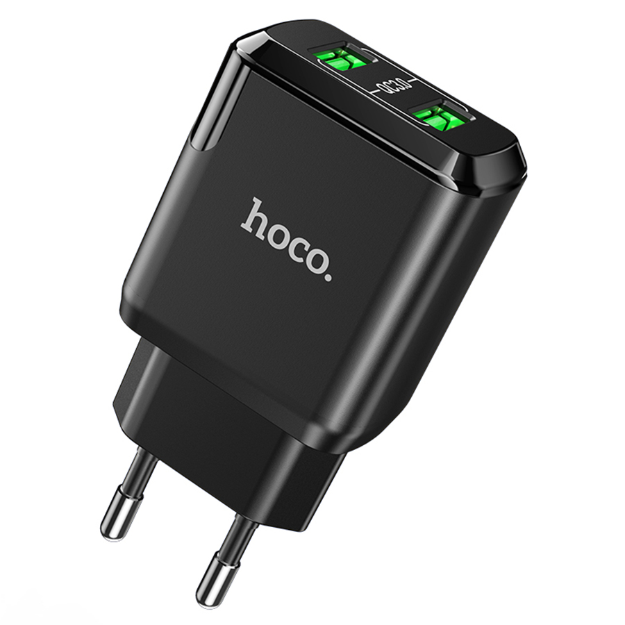 Обзор сетевого зарядного устройства HOCO N6 Charmer, 18W (2xUSB, 3A, черный)
